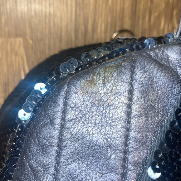Authentic COACH Poppy Sequin Spotlight Backpack Blue 15348 School/Overnight Bkpk - Picture 9 of 13